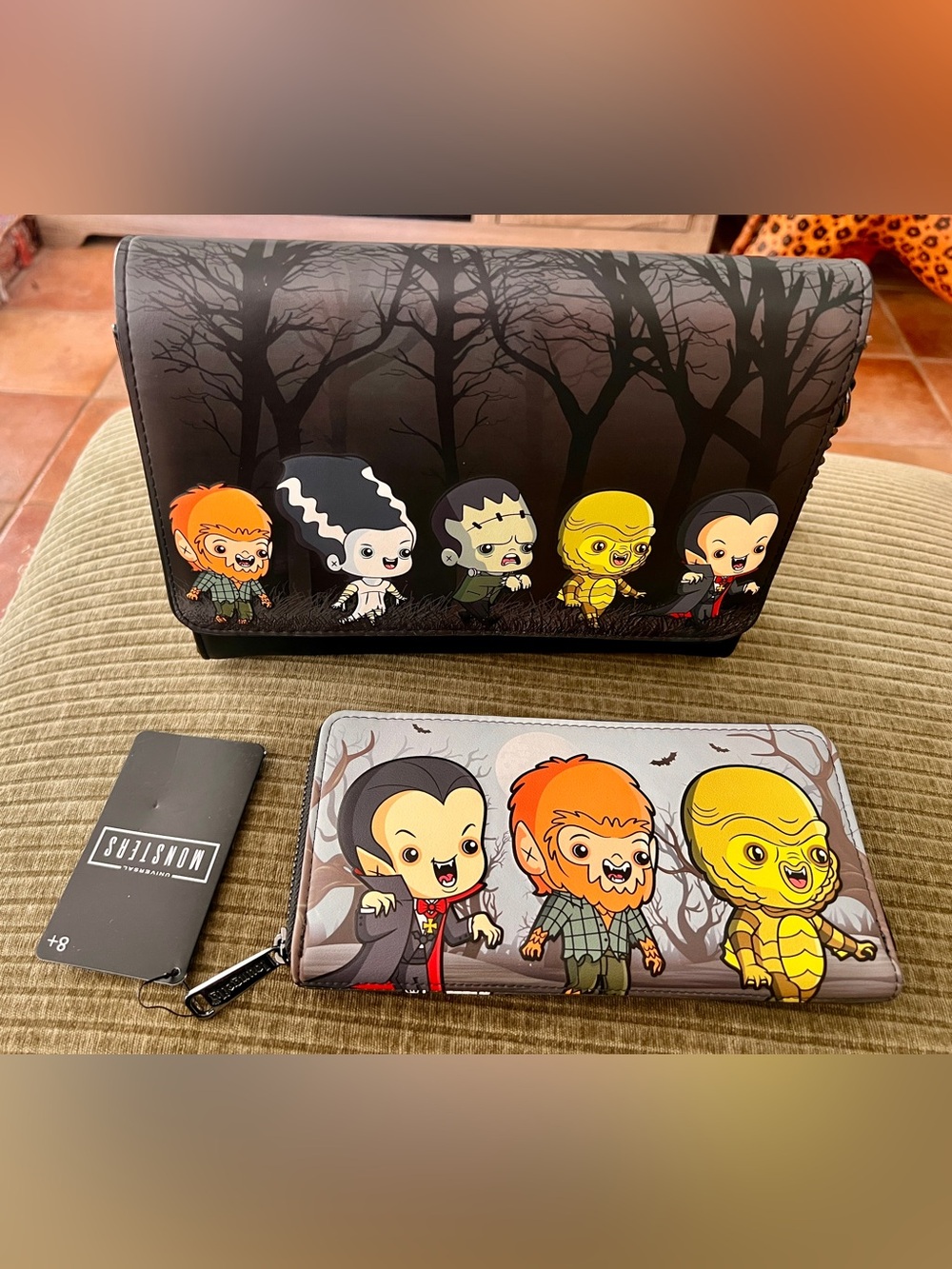 Loungefly Universal Monsters Chibi Monsters Crossbody Bag & Wallet Set